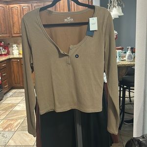 Hollister cropped henley